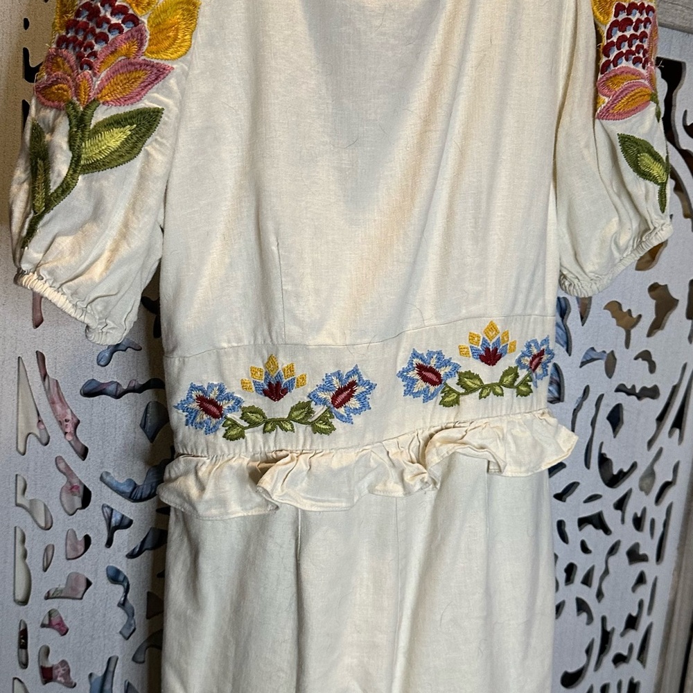 Farm Rio Embroidered Peplum Romper - Picture 5 of 6